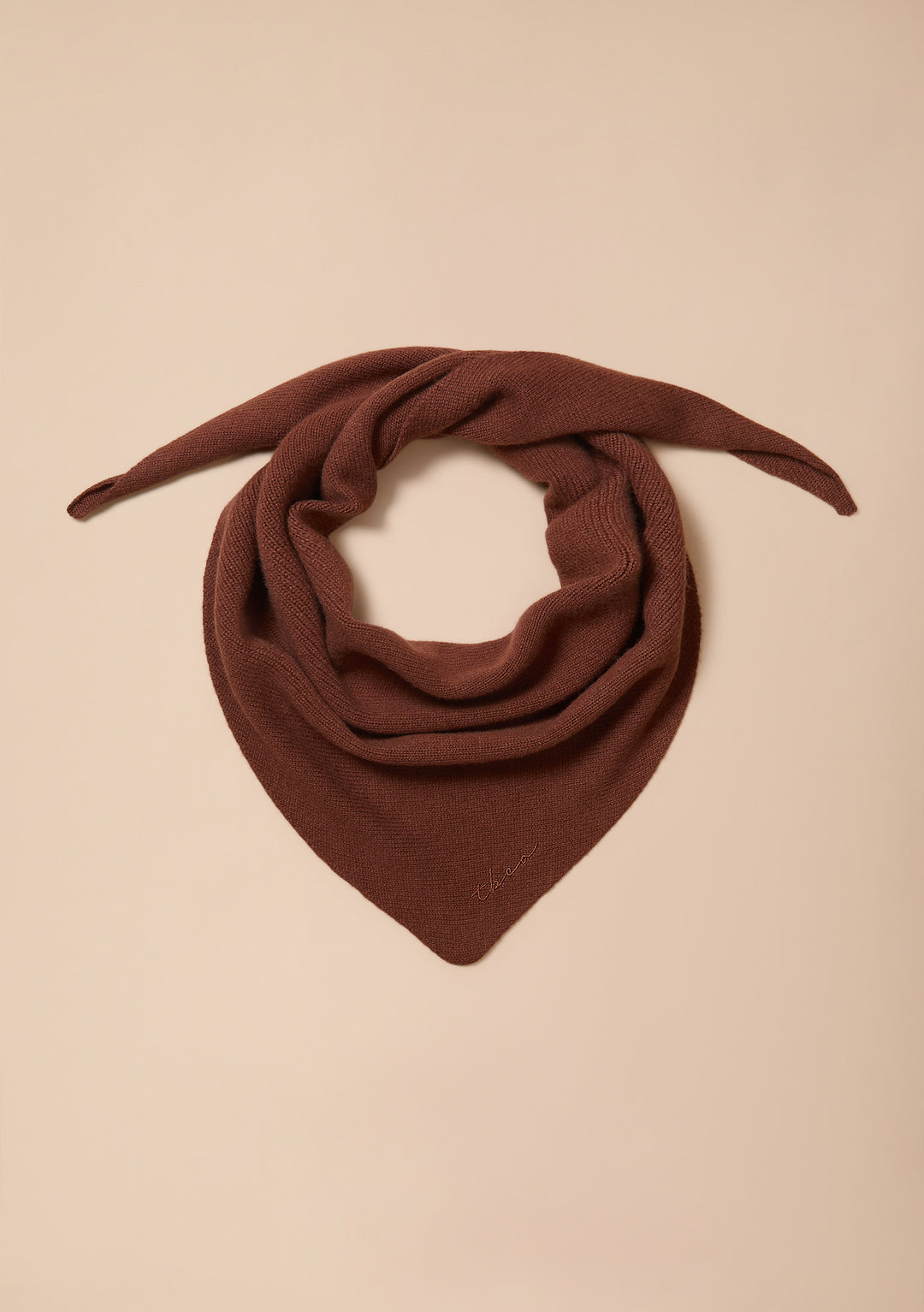 Merino Wool Triangle Scarf in Brown