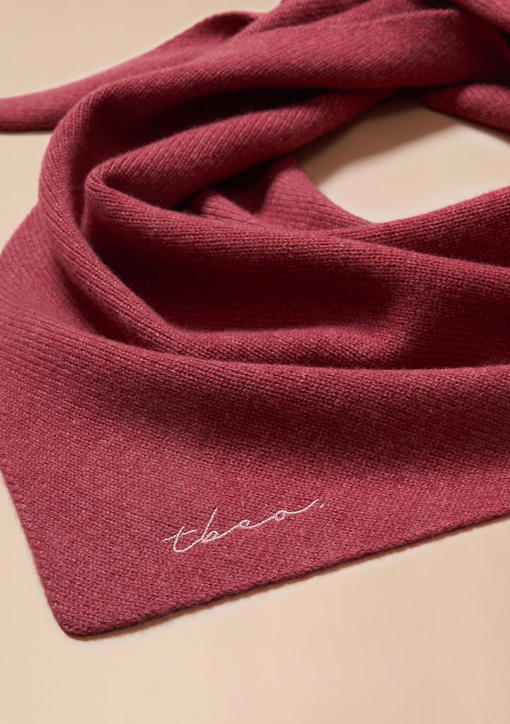 Merino Wool Triangle Scarf in Rust