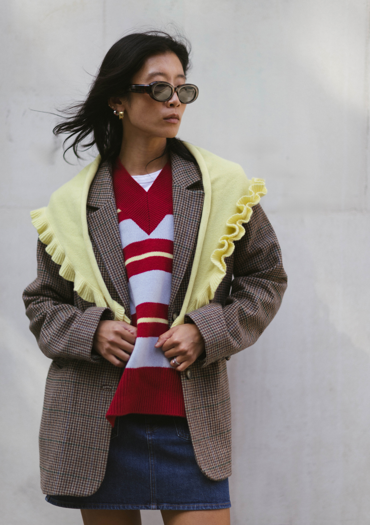 TBCo x Liu Merino Triangle Scarf in Yellow