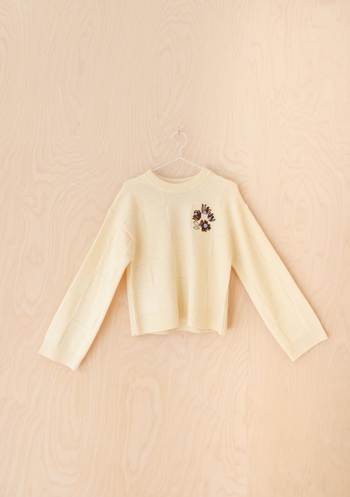 NC x TBCo – Lockerer Wollpullover mit Schachbrettmuster in Latte
