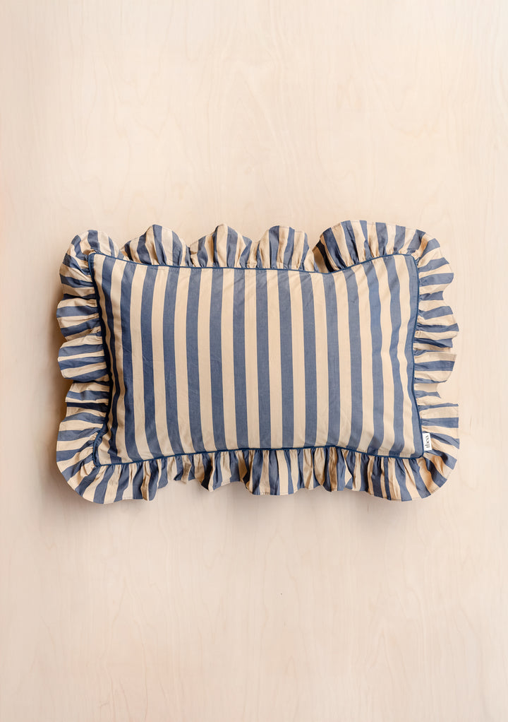 Pair of Cotton Pillowcases in Navy Stripe