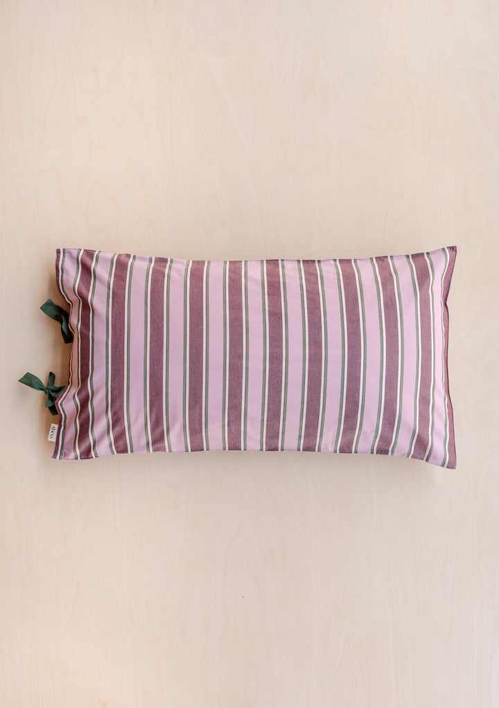 Pair of Cotton Pillowcases in Pink Stripe