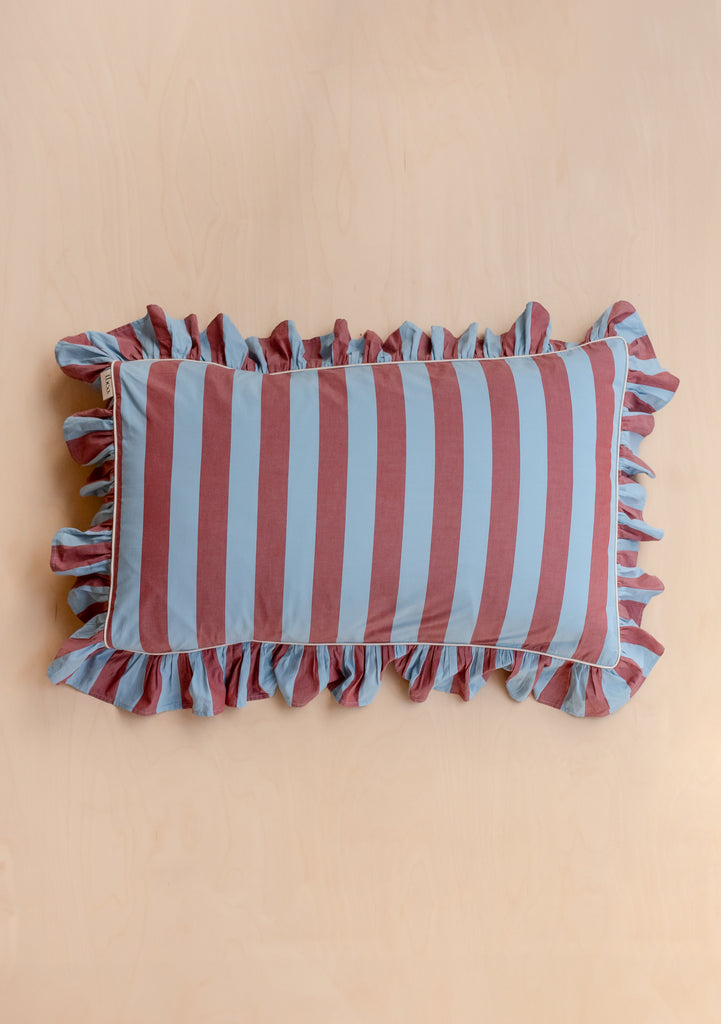 Pair Cotton Pillowcases & Red Stripe