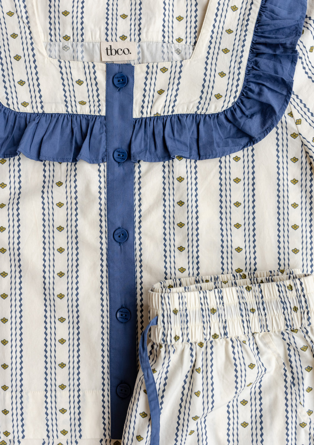 Cotton Pyjamas in Navy Ditsy floral