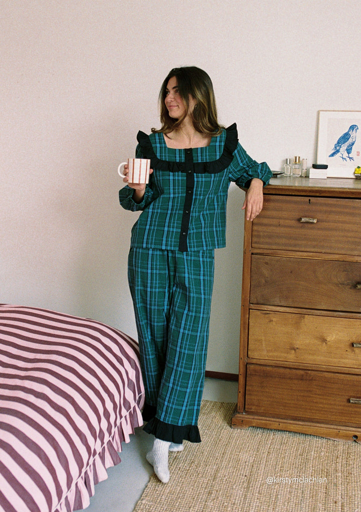 Cropped Cotton Pyjamas Tartan