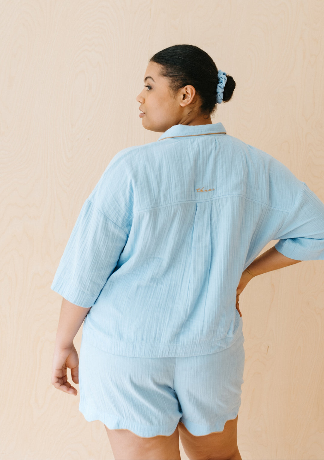 Cotton Pyjamas in Blue Scallop