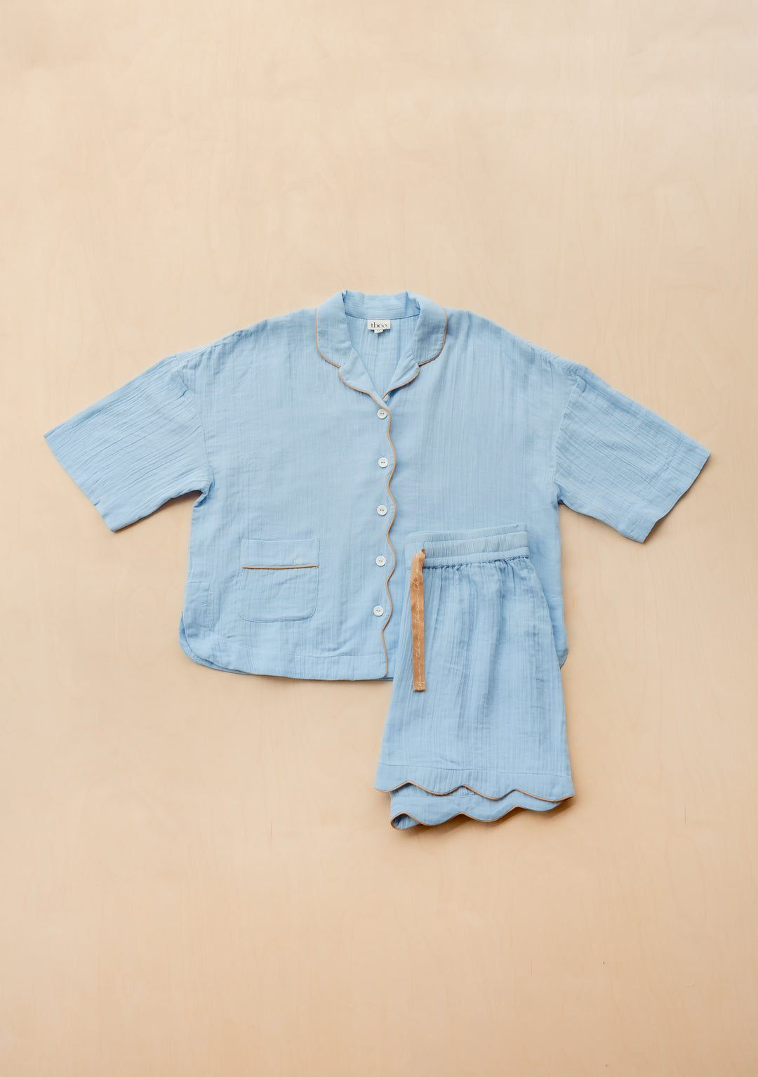 Cotton Pyjamas in Blue Scallop