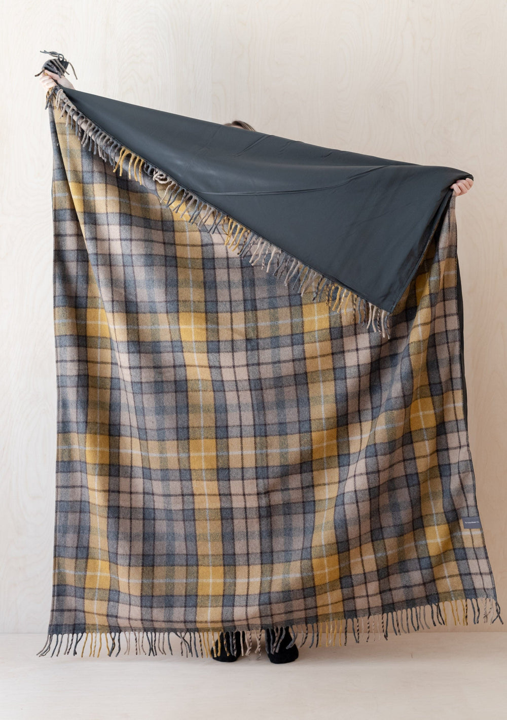 Recycled Wool Picnic Blanket in Buchanan Natural Tartan - TBCo 