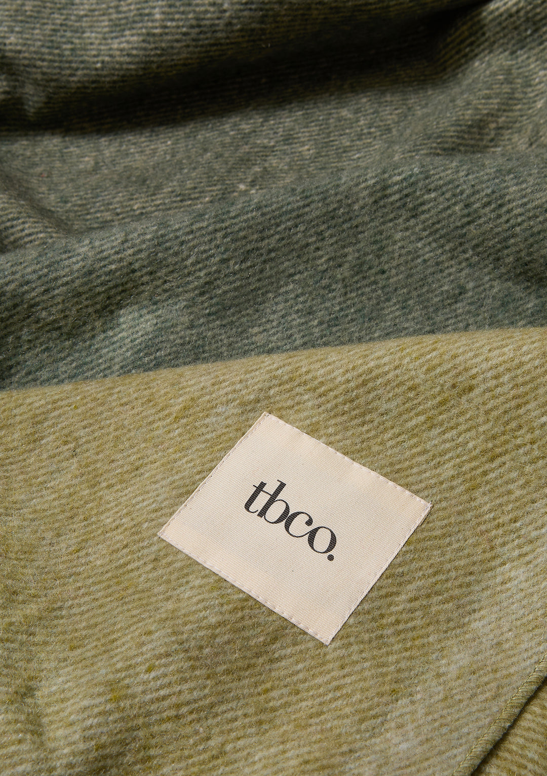 Recycled Wool Blanket in Olive Block