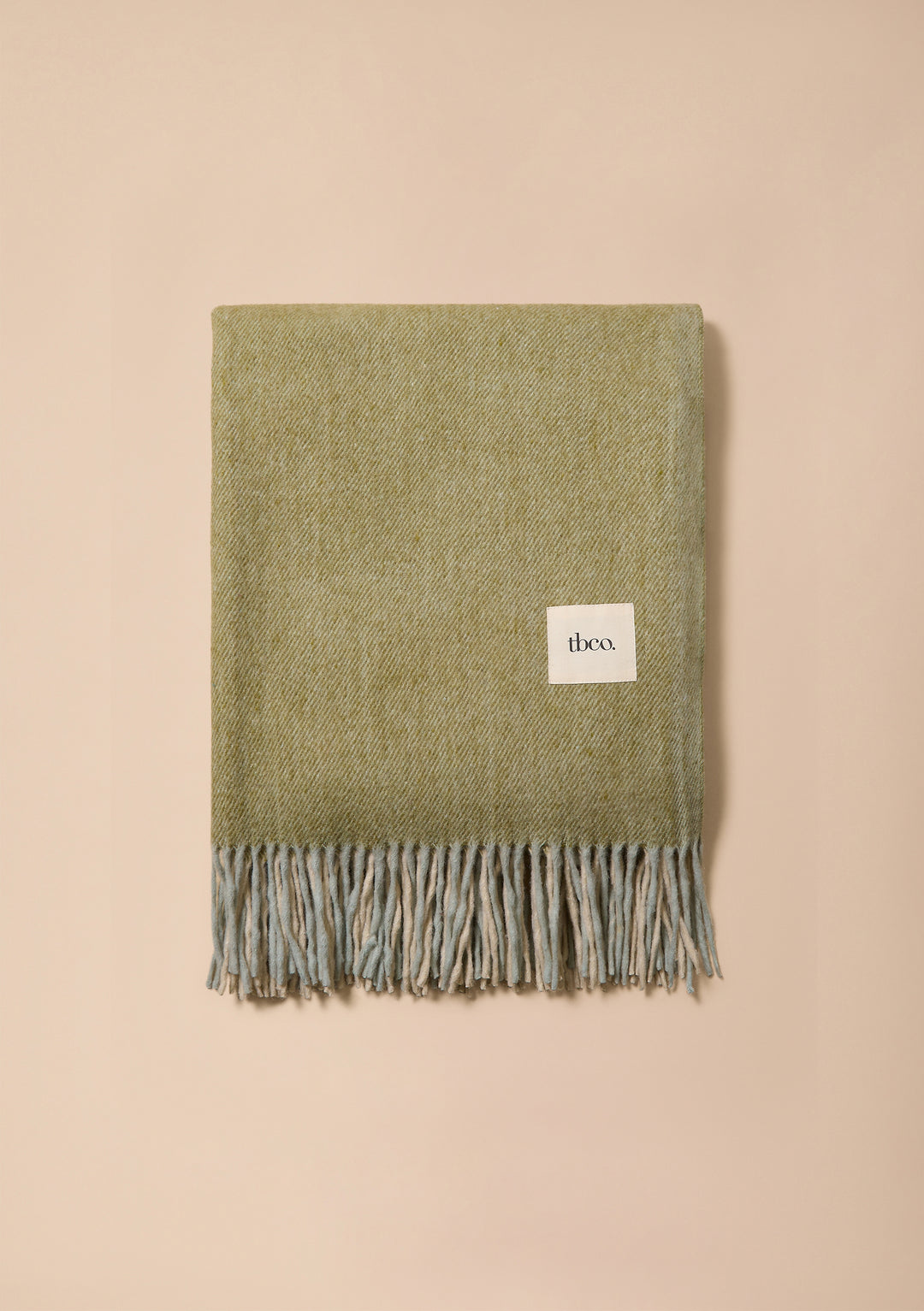 Recycled Wool Blanket in Olive Block