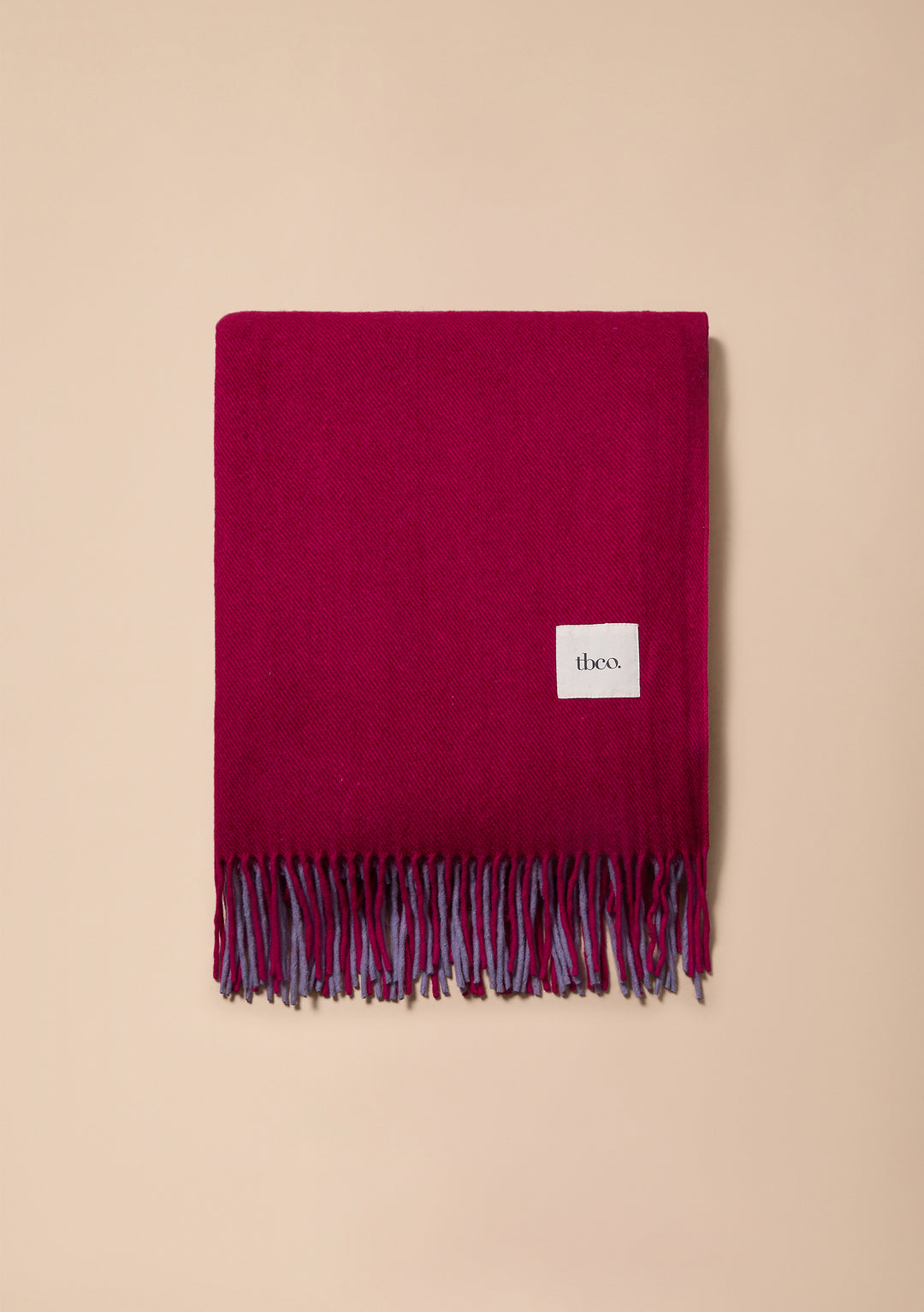 Recycled Wool Blanket in Burgundy Block