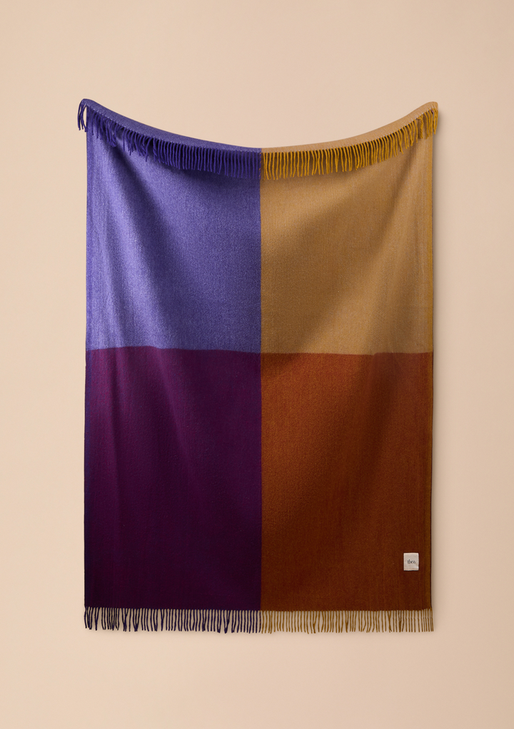 Recycled Wool Blanket in Rust Block