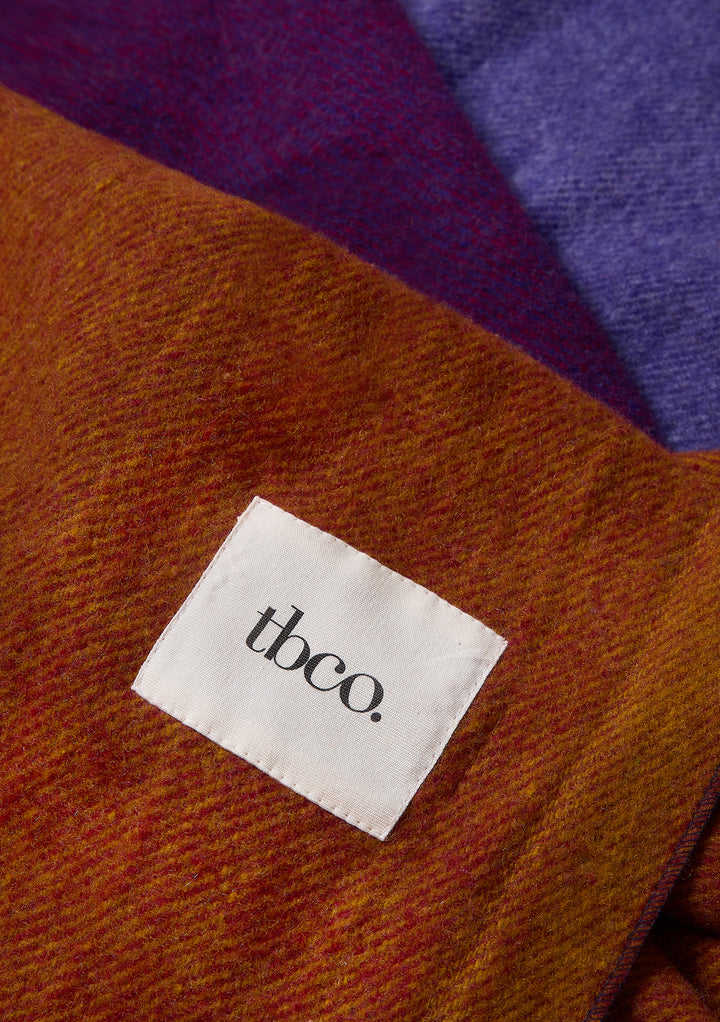 Recycled Wool Blanket in Rust Block