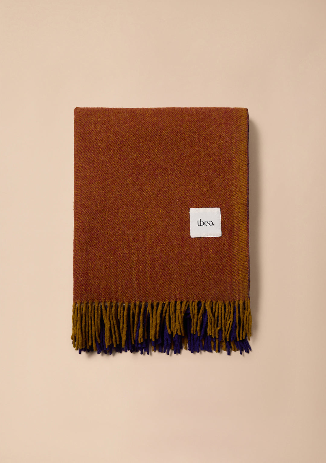 Recycled Wool Blanket in Rust Block