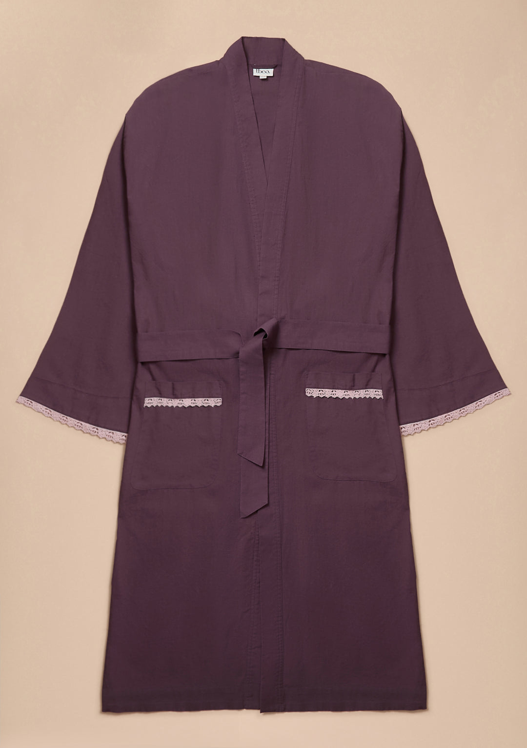 Baumwoll- & Leinenrobe mit Feigen-Besatz