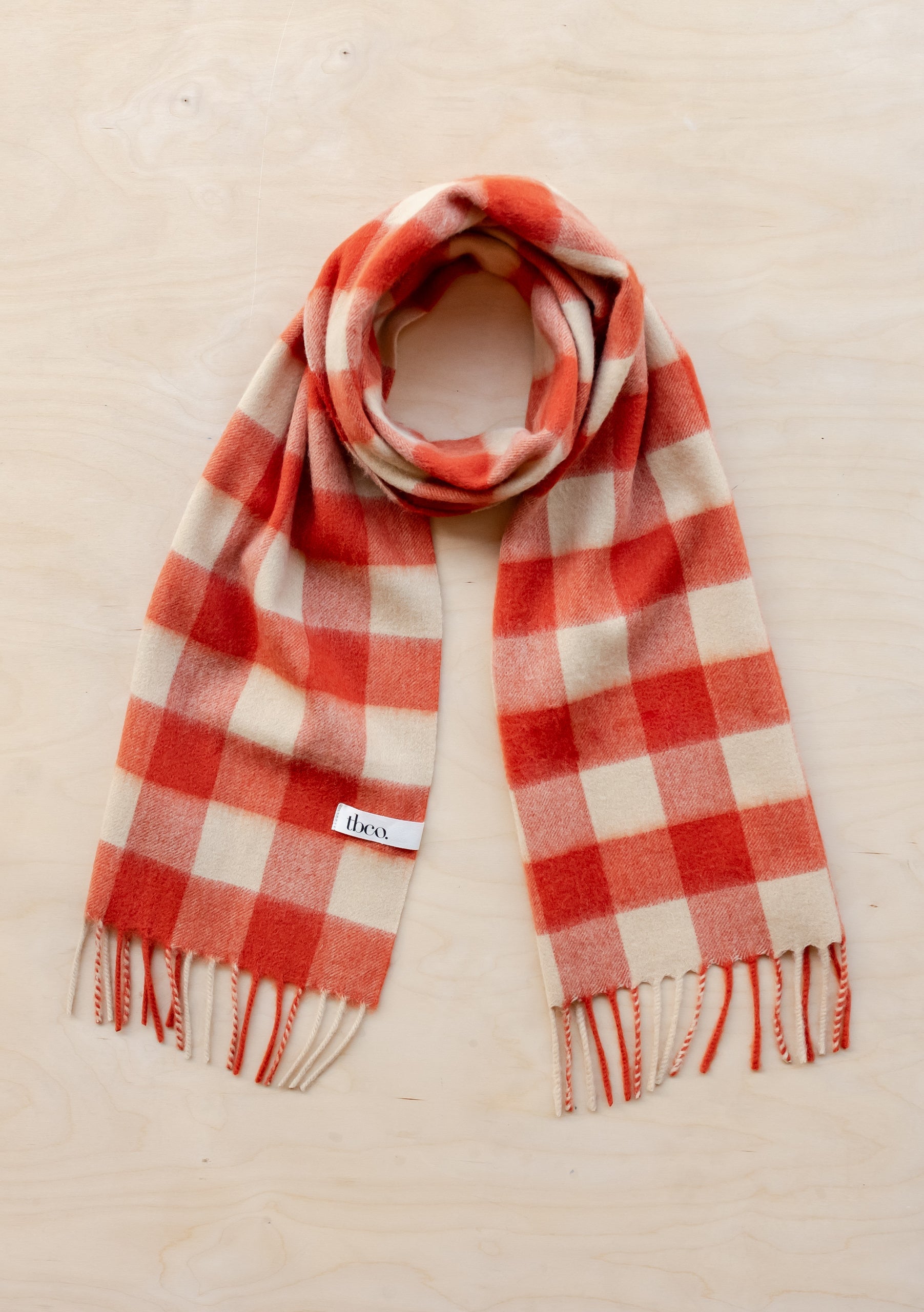 Lambswool Scarf in Orange Gingham – TBCo