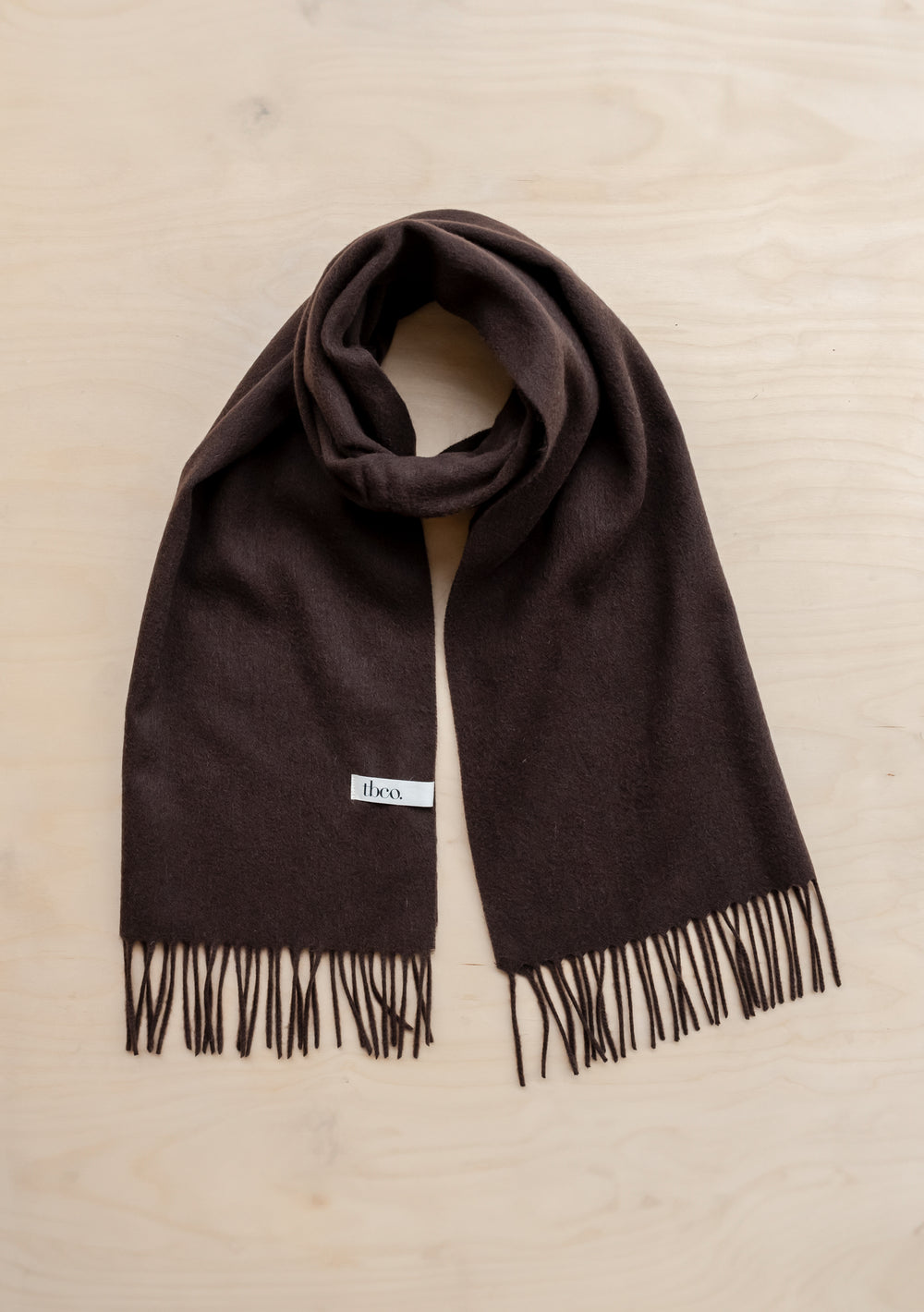 Lambswool oversized scarf in chocolate black pepper included in TBCo Ready-Made Gift Box For Her collection