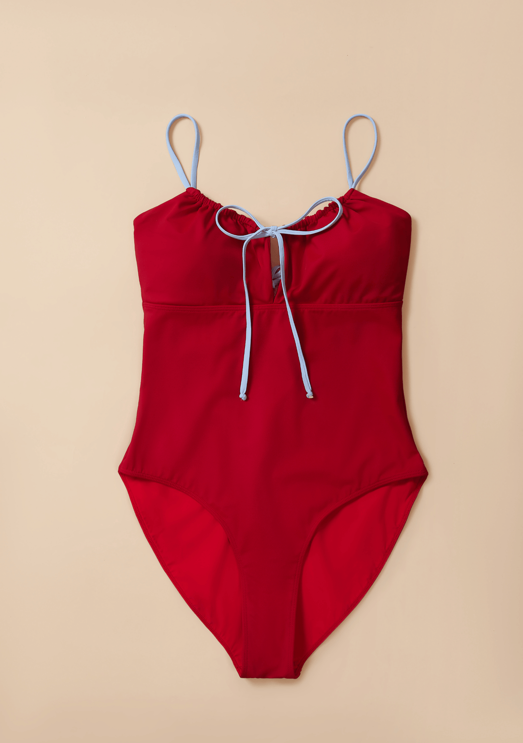 Gathered Swimsuit in Red & Blue by TBCo with natural and recycled fibres, Certified B-Corp, Women-Founded, designed to make an impact
