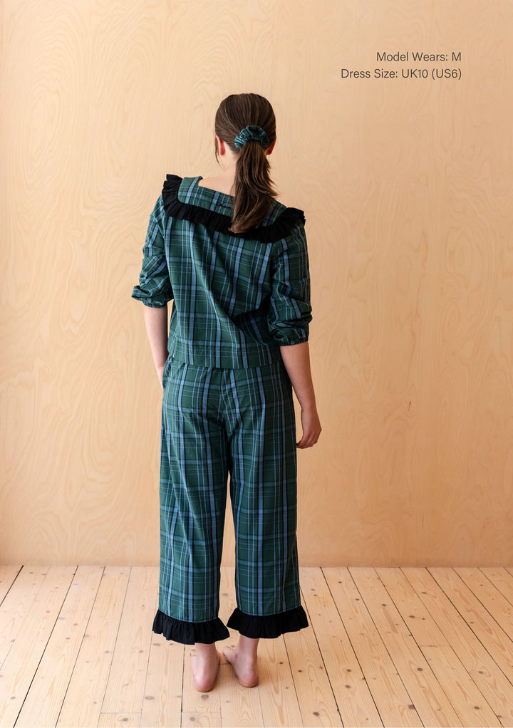 Cotton Pyjamas in Green Tartan