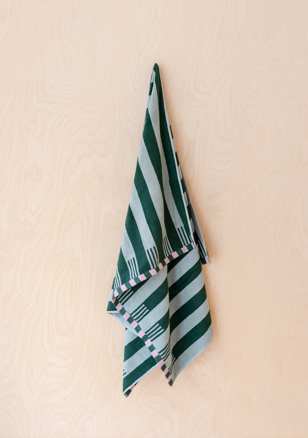 Cotton Towels in Green Stripe