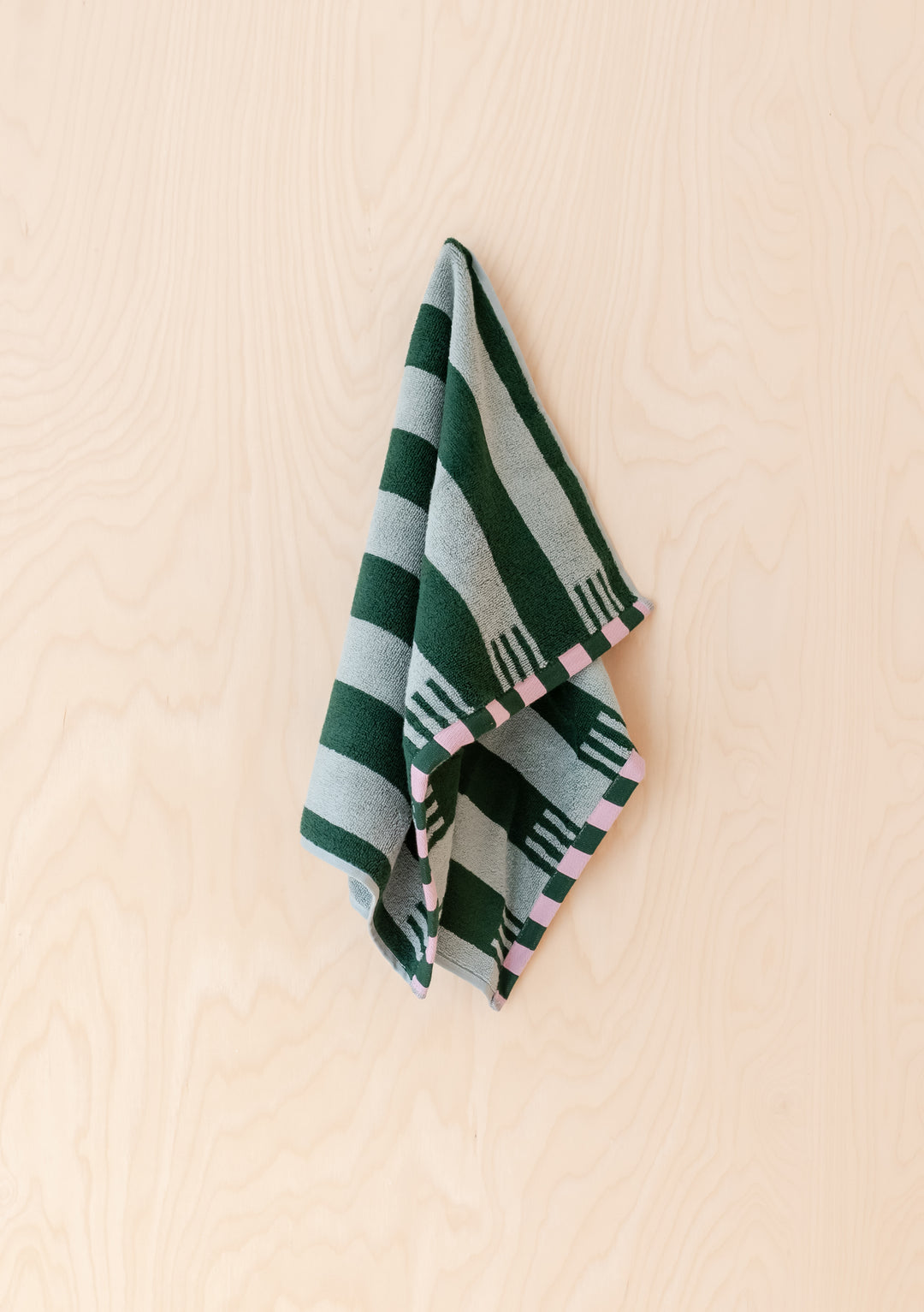 Cotton Towels in Green Stripe