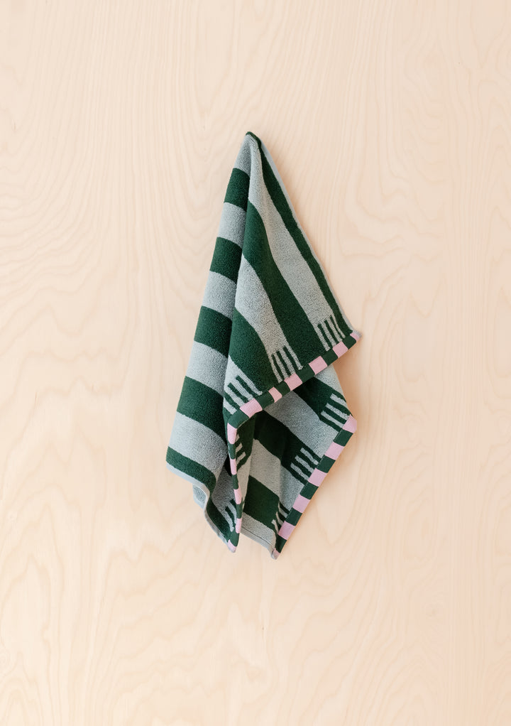 Cotton Towels in Green Stripe