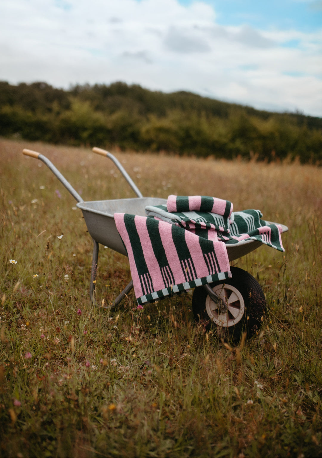 Cotton Towels in Rose Stripe