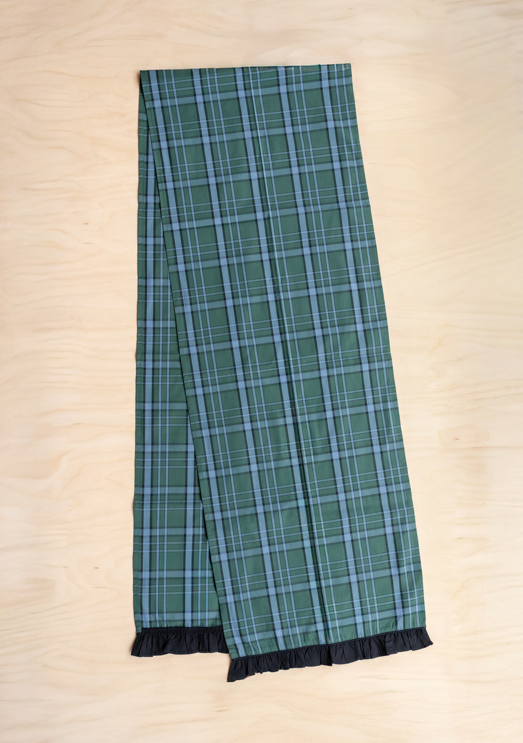 Cotton Runner in Green Tartan