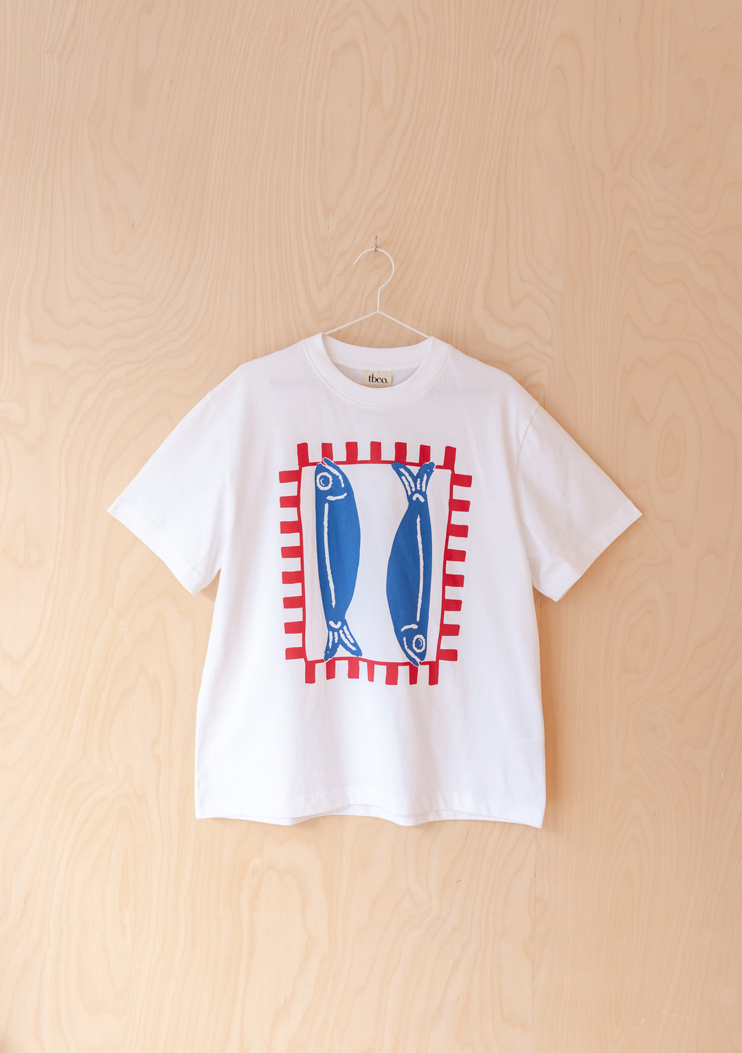 Cotton T-Shirt in White Fish