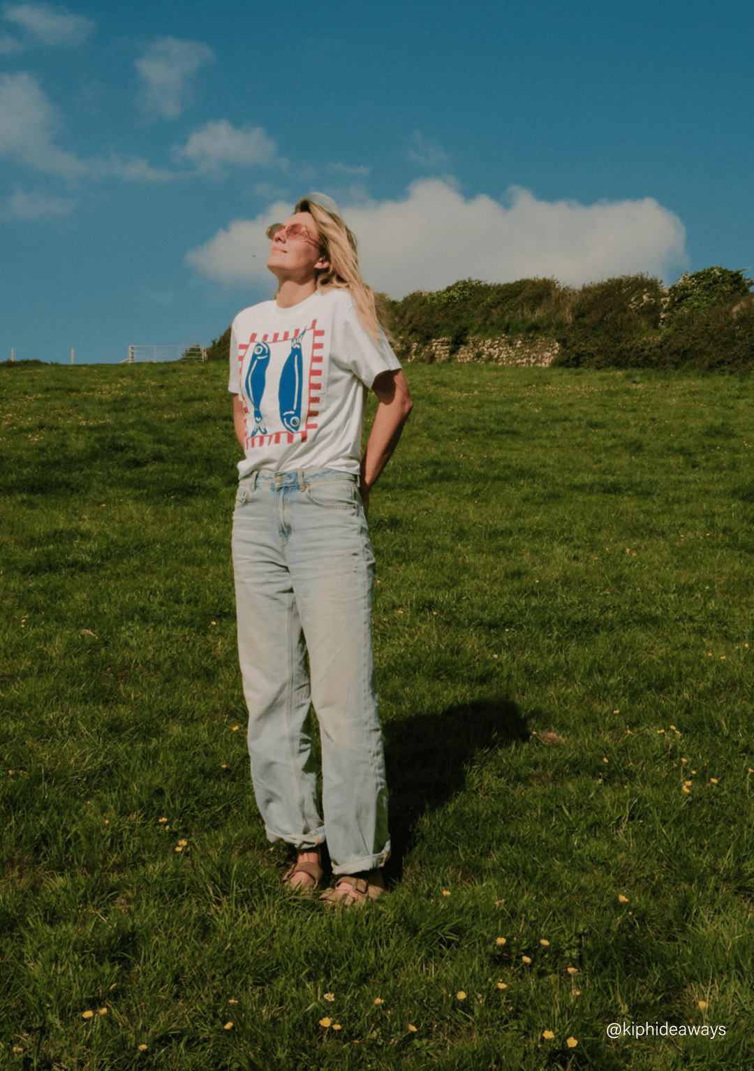 T-shirt en coton Blanc Poisson