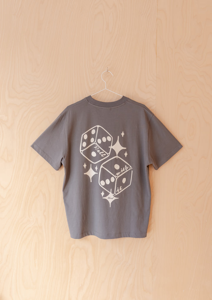 Cotton T-Shirt in Charcoal Dice