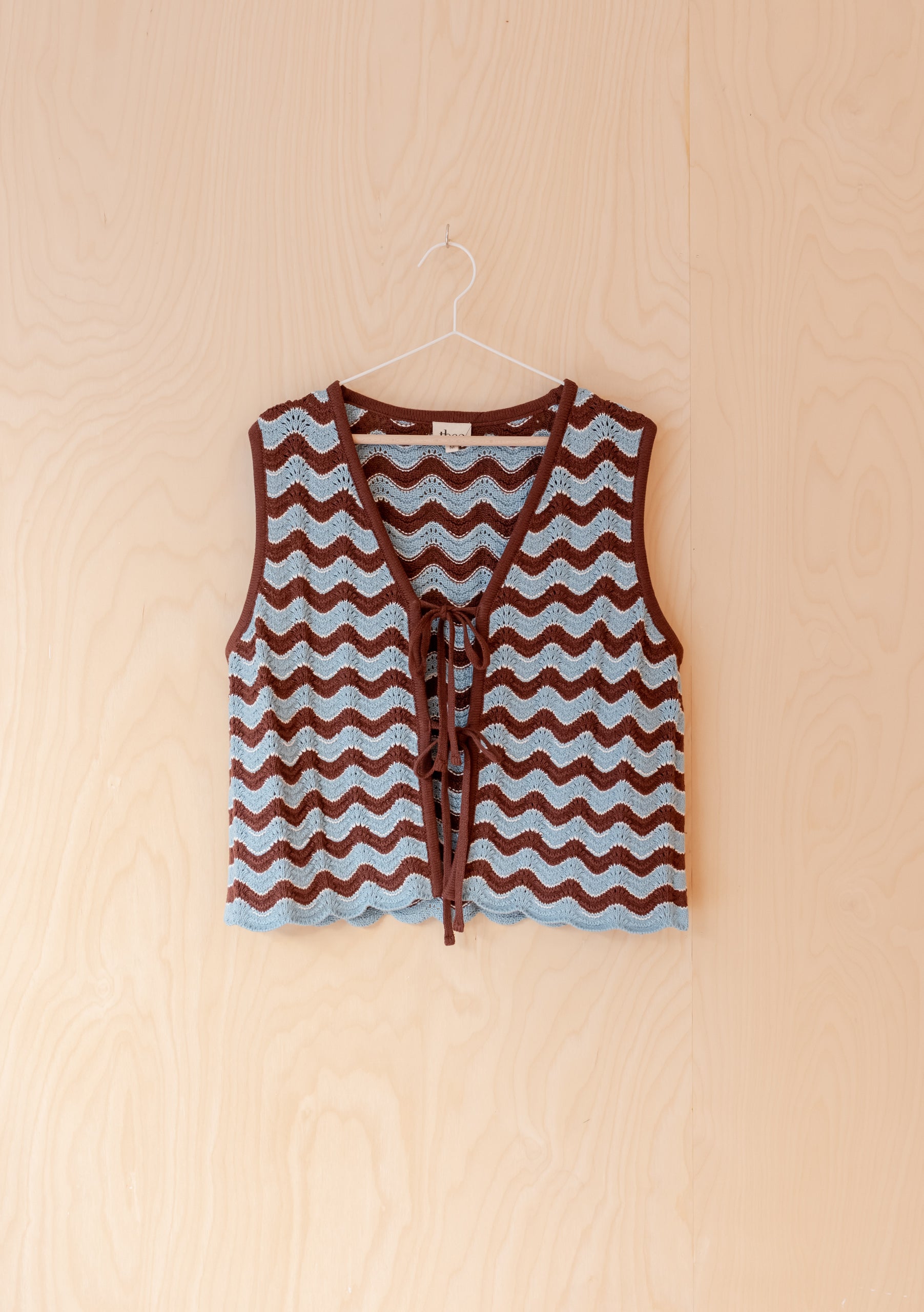 TBCo | Women's Cotton Knitted Vest in Blue Wave