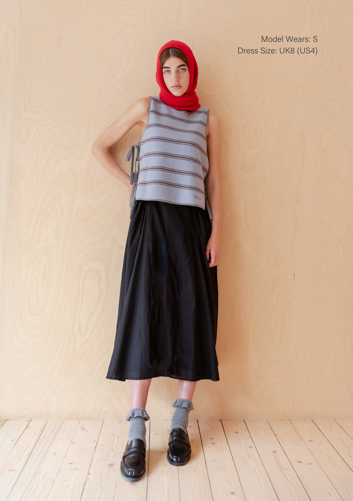 Merino Wool Tie Vest in Blue Stripe