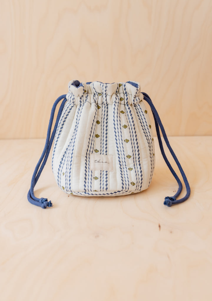 Cotton Wash Bag in Navy Ditsy Floral