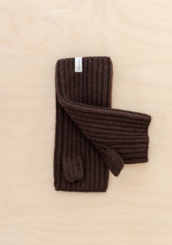 Cashmere & Merino Wrist Warmers in Brown