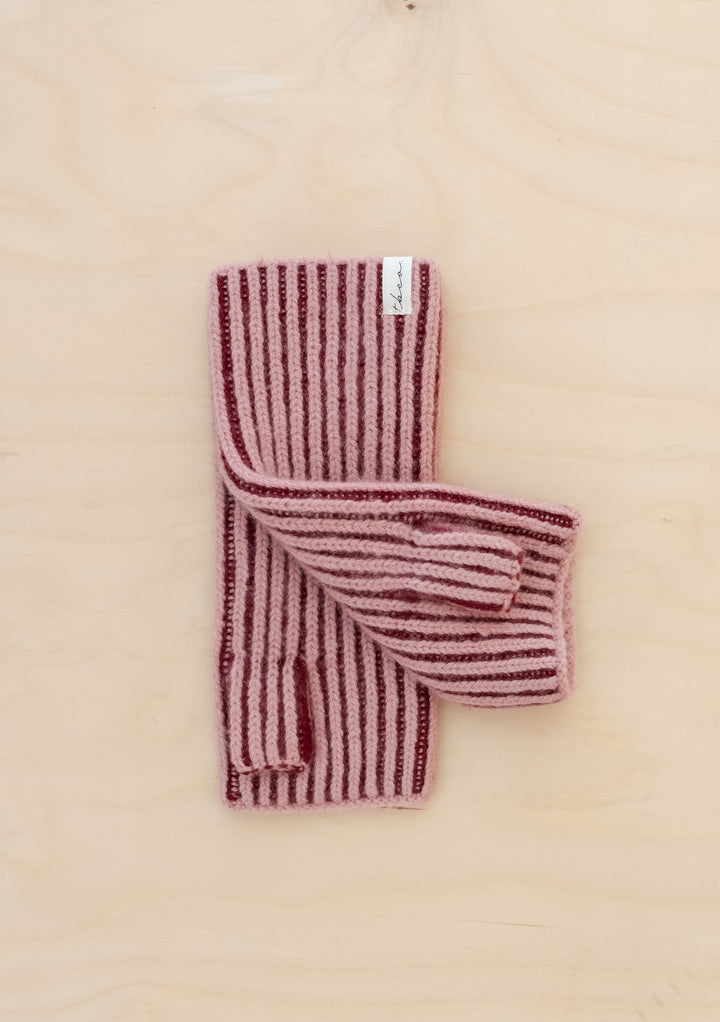 Cashmere & Merino Wrist Warmers in Burgundy Two-Tone