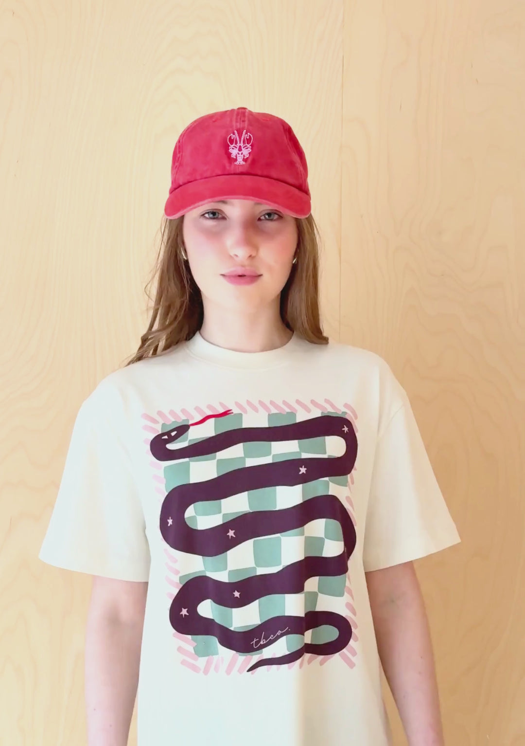 Kappe aus recycelter Baumwolle in Hummer-Optik 