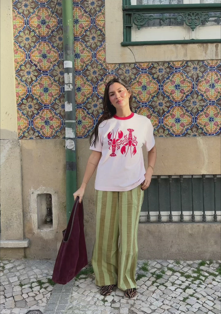 Baumwoll-T-Shirt in rosa Hummer