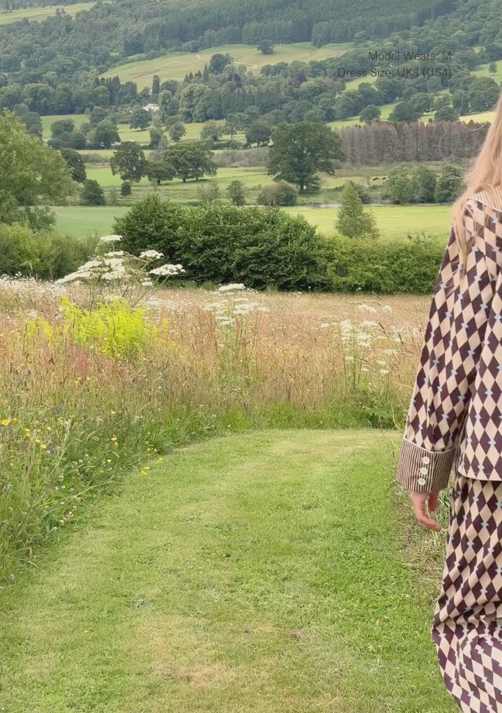 Pyjama en coton camel arlequin