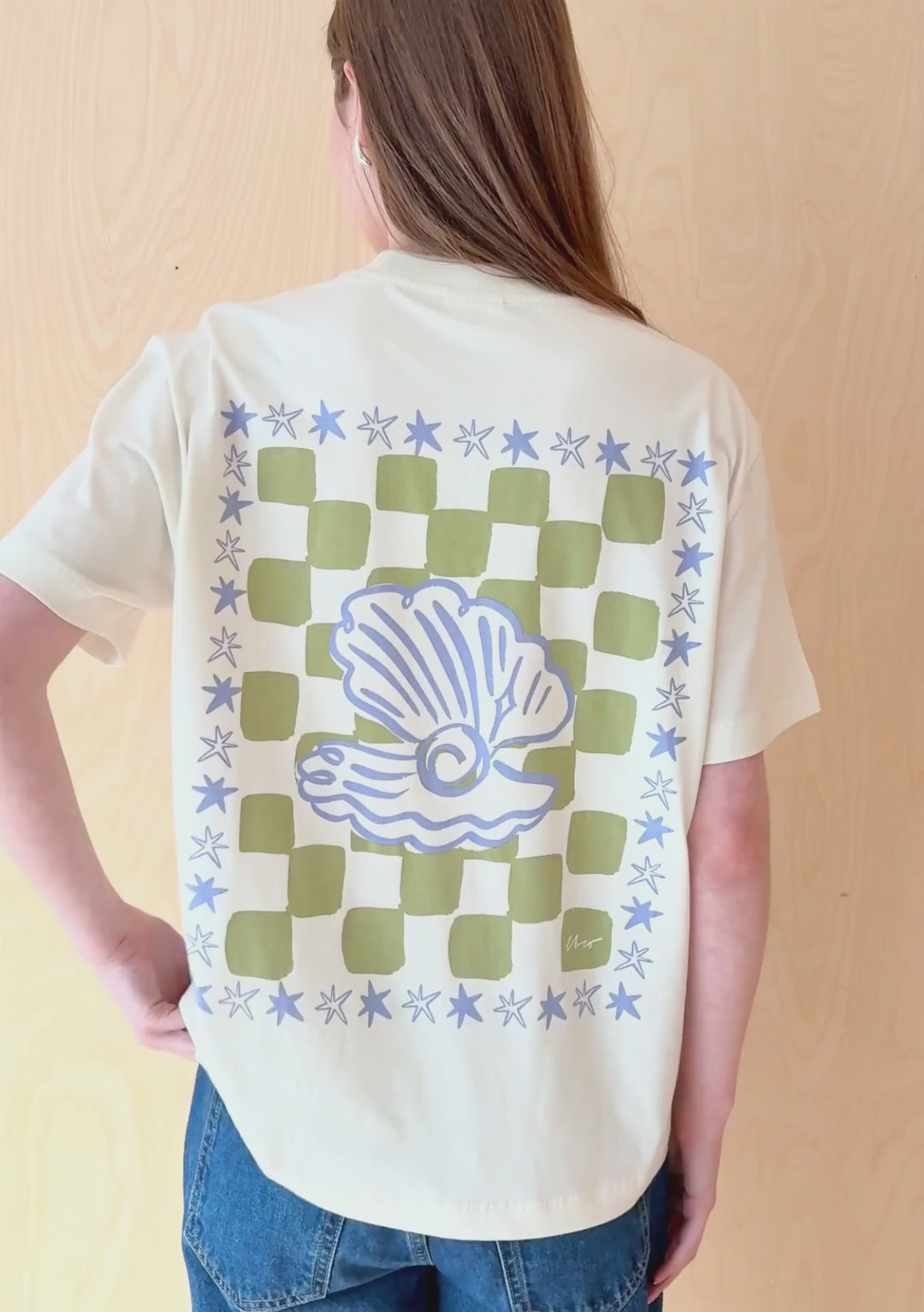 Cotton T-Shirt in Ecru Shell