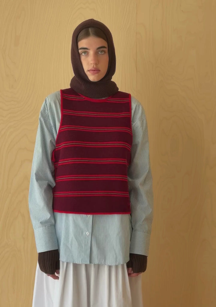 Merino-Kapuze in Braun Zweifarbig